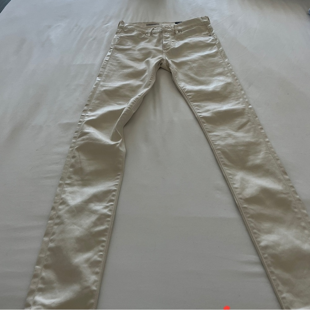 Adriano Goldschmted off white skinny high rise jeans
